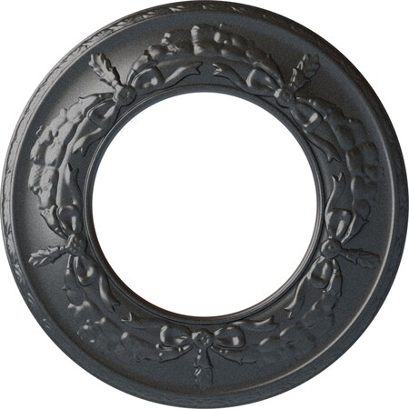 Ekena Millwork Salem Ceiling Medallion (Fits Canopies up to 7 1/8"), 13 1/4"OD x 7 1/8"ID x 7/8"P, Pewter CM13SAPES